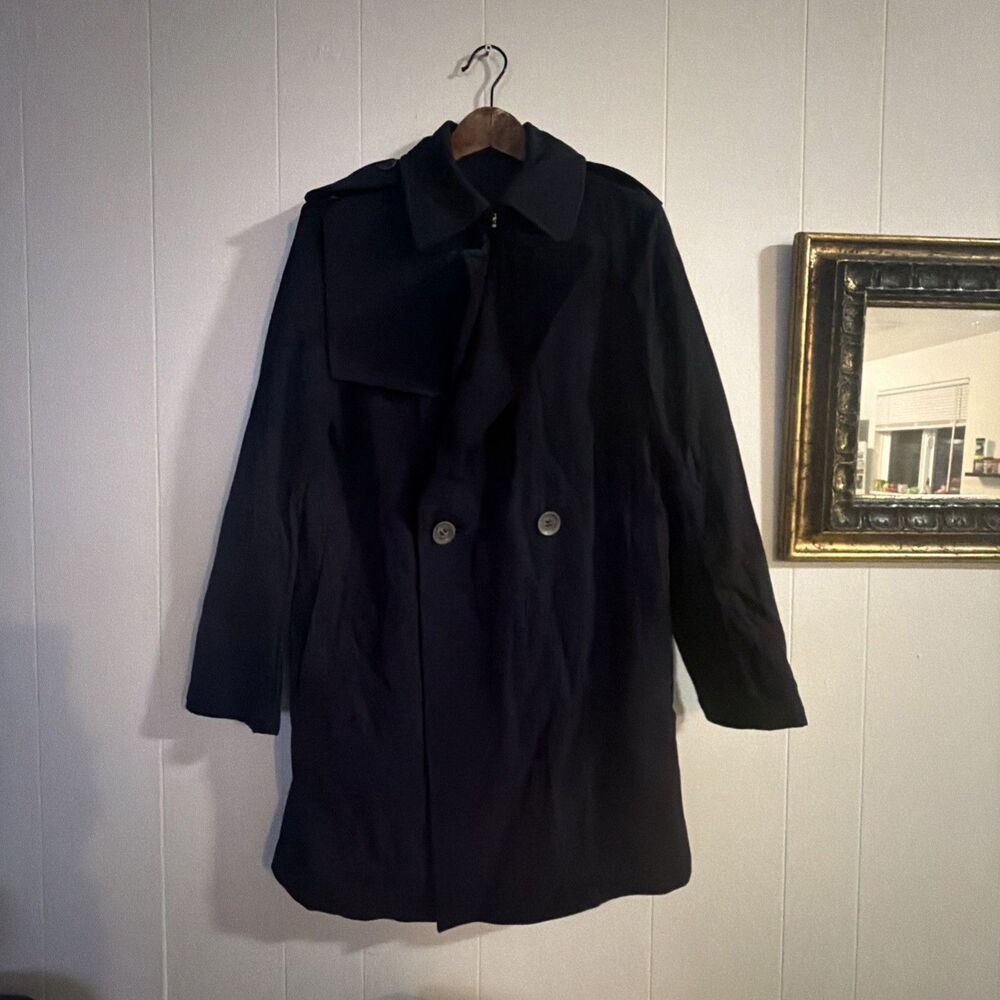 Yohji Yamamoto Y's Japan Double Breasted Coat Jacket Red HBT Wool Fringe Sz. S/2